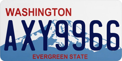 WA license plate AXY9966