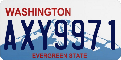 WA license plate AXY9971