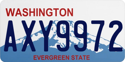 WA license plate AXY9972