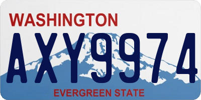 WA license plate AXY9974