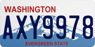 WA license plate AXY9978