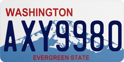 WA license plate AXY9980