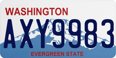 WA license plate AXY9983