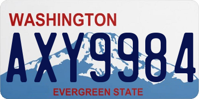 WA license plate AXY9984