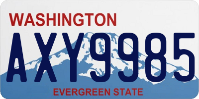 WA license plate AXY9985