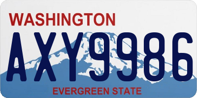 WA license plate AXY9986