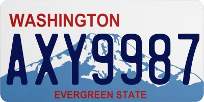 WA license plate AXY9987