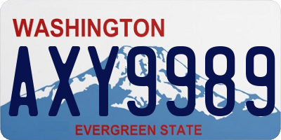 WA license plate AXY9989