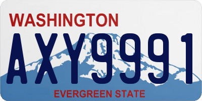 WA license plate AXY9991