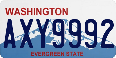 WA license plate AXY9992
