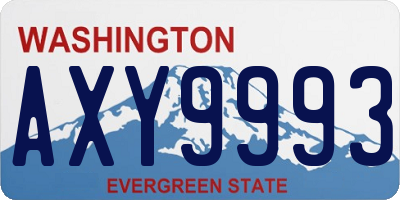 WA license plate AXY9993