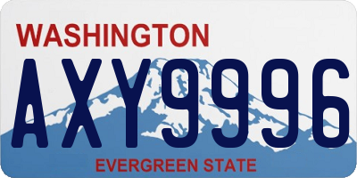 WA license plate AXY9996