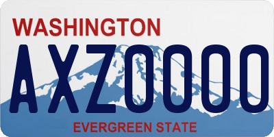WA license plate AXZ0000
