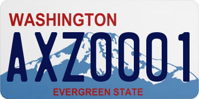 WA license plate AXZ0001