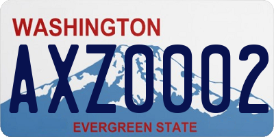 WA license plate AXZ0002