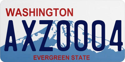 WA license plate AXZ0004