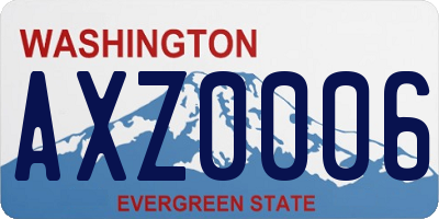 WA license plate AXZ0006