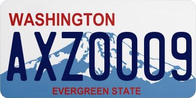 WA license plate AXZ0009