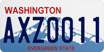 WA license plate AXZ0011