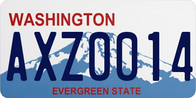 WA license plate AXZ0014