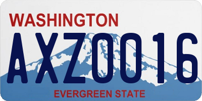 WA license plate AXZ0016