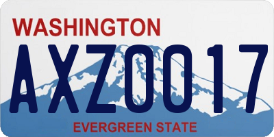 WA license plate AXZ0017