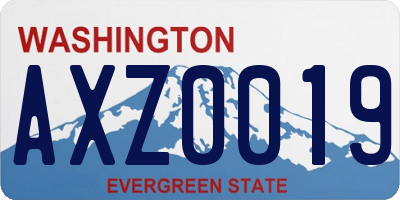 WA license plate AXZ0019
