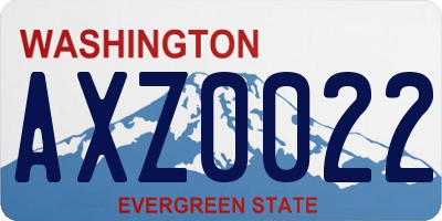 WA license plate AXZ0022