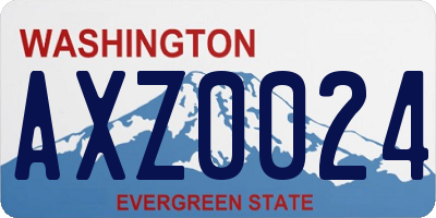 WA license plate AXZ0024