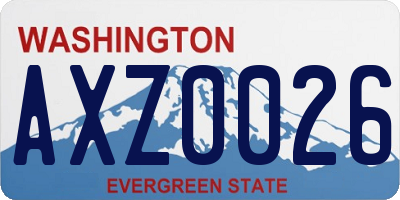WA license plate AXZ0026
