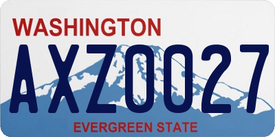 WA license plate AXZ0027