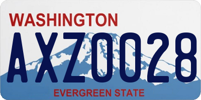 WA license plate AXZ0028