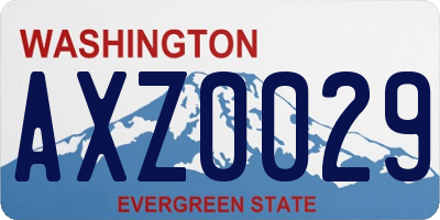 WA license plate AXZ0029