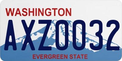 WA license plate AXZ0032