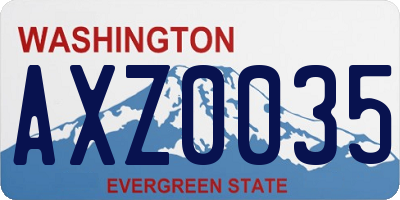 WA license plate AXZ0035