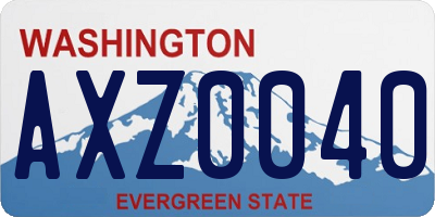 WA license plate AXZ0040
