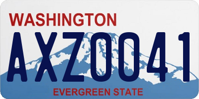 WA license plate AXZ0041