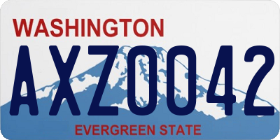 WA license plate AXZ0042