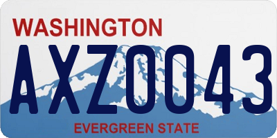 WA license plate AXZ0043
