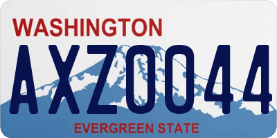 WA license plate AXZ0044