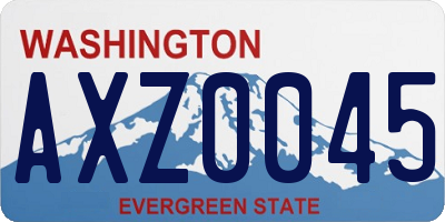 WA license plate AXZ0045