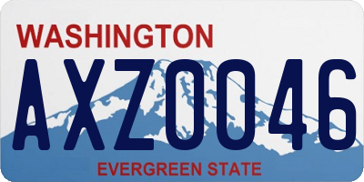 WA license plate AXZ0046