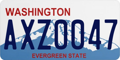 WA license plate AXZ0047