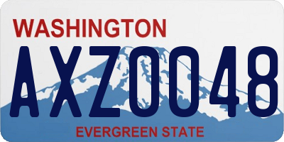 WA license plate AXZ0048