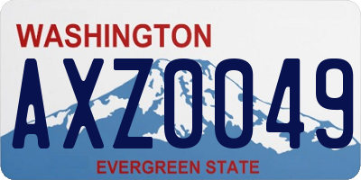 WA license plate AXZ0049