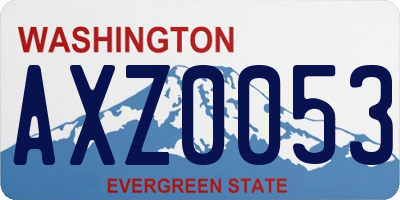 WA license plate AXZ0053