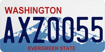 WA license plate AXZ0055