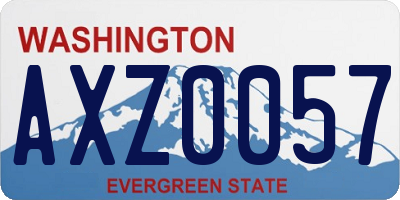 WA license plate AXZ0057