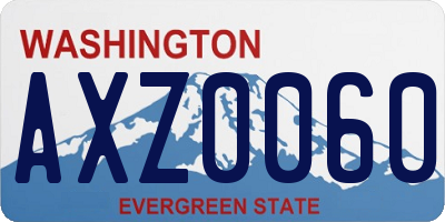 WA license plate AXZ0060