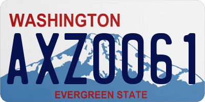 WA license plate AXZ0061